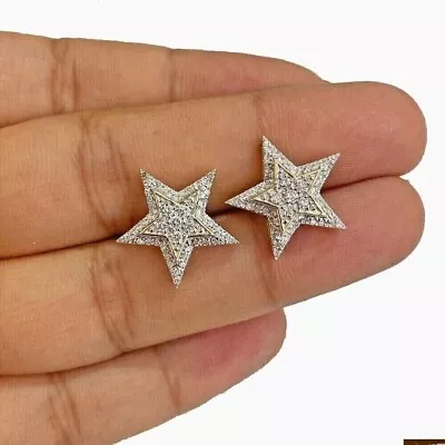 925 Sterling Silver Round Cut Moissanite Star Cluster Hip Hop Stud Earrings • $137.99