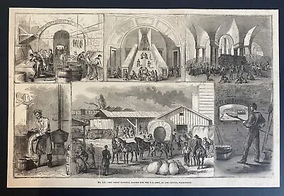 Great National Bakery For Federal Army Washington DC 1885 Engraving Civil War • $6