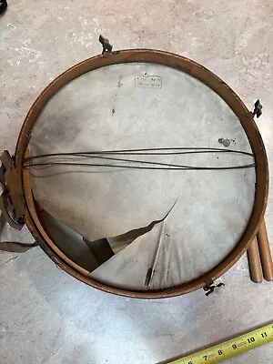 Vintage Antique 14 Inch Wooden Snare Drum With Sticks • $29