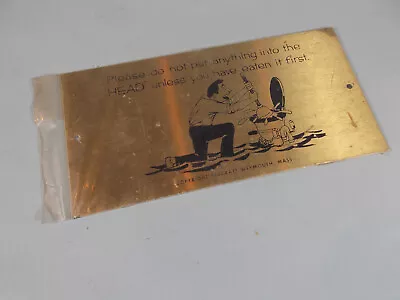 SEACRAFT Original Maritime Nautical Brass Boat Yacht Novelty Plaque Vtg • $20