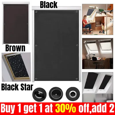 NEW Blackout Blind Curtains W/ Suction Cups Shading Reflecting For Roof Window • £16.68