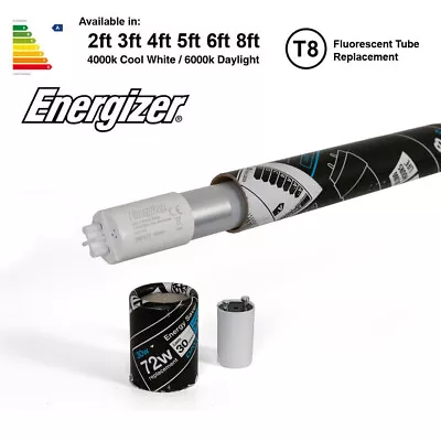 LED T8 Fluorescent Tube Replacement Energizer 2ft 4ft 5ft 6ft Comes With Starter • £11.02