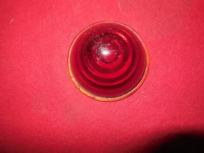 Vintage Red Glass Marker Light Lens Semi Truck Travel Trailer Boles Airstream KW • $8