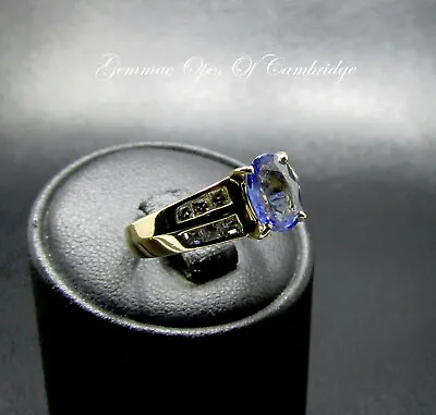 18ct Gold Ring Ceylon Sapphire And Diamond Size M 4.4g 18k • £984.99