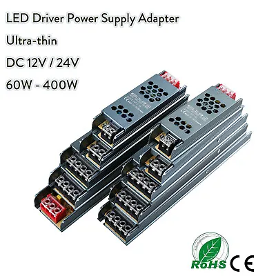 DC 12V 24V Lighting Transformer 60W - 100W Power Supply Driver For LED Strip RE • £6.71