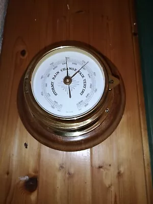 Vintage Retro Precision Brass Wall Mounted West German Porthole Barometer • £20