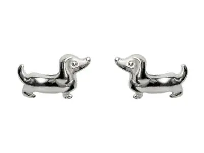 £5.99 • Buy New Pair 925 Solid Sterling Silver Dachshund Dog Design Earrings Comes Boxed