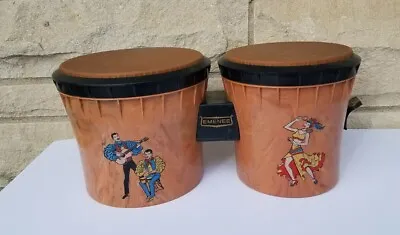 Bongo Drum Vintage By Emenee In Box 1960s Plastic Retro Model 705 U.S.A In Box • $25.99