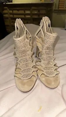 Imagine Glittezy Heels By Vince Camuto Women’s Size 10 Champagne Tan Rhinestones • $14.99