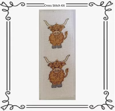 £7.45 • Buy Cross Stitch Kit - Highland Cow Bookmark 