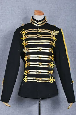 Michael Jackson Military Prince Black Cosplay Costume Gold Stripe Short Jacket： • $69.99