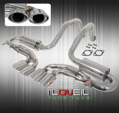 $494.99 • Buy S/S Catback Exhaust 65mm 4.5  Quad Muffler Tips For 1997-2004 Chevy Corvette C5
