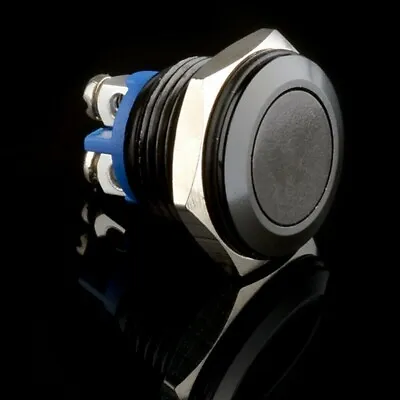 Metal-Black Push Button Momentary 12mm/Waterproof Car Boat Led Light-12V • £3.66