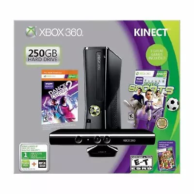 Xbox 360 250GB With Kinect Holiday Value Bundle Very Good 4Z • $175.70