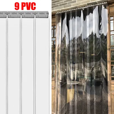 9Pcs For Warehouse Mall Store Clear PVC Strip Window Door Curtains Plastic • $51.30