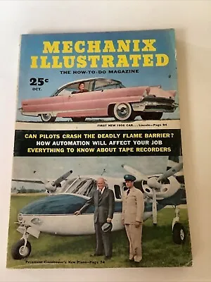 Mechanix Illustrated October 1955 Can Pilots Crash The Deadly Flame Barrier • $2.99