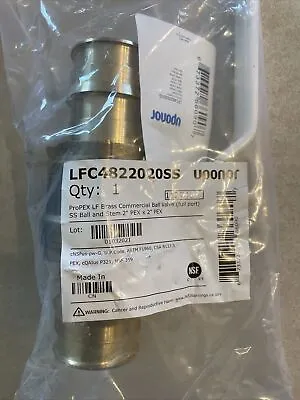 Uponor LFC4822020SS ProPEX Brass Ball Valve Full Port SS Ball 2  X 2  • $74.99