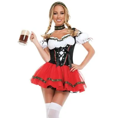 German Bavarian Dirndl Dress Apron Oktoberfest Women Fancy Beer Maid Costume • £16.99