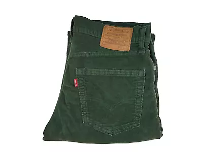 Levi's 511 Slim Premium Denim Men’s 32x32 Stretch Green Corduroy Jeans • $24.99