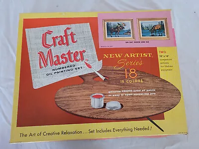 Vintage Craft Master Oil Paint By Number Set New Artist Series 18 Moose & Elk • $40