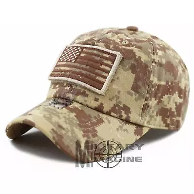 US Flag Detachable Patch Micro Marine Corps MARPAT Desert Digital Cap Hat • $12.99