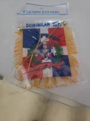 Anley 4x6 Inch The Dominican Republic Fringy Window Hanging Flag Mini Flag... • $7.50