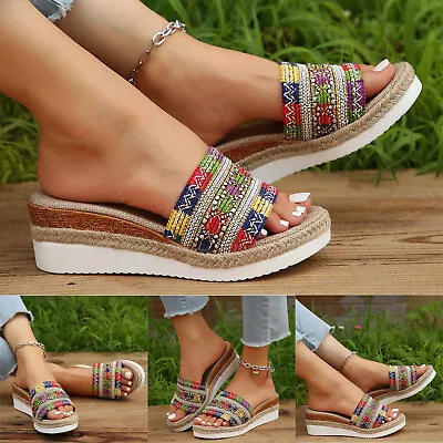 Casual Slope Bottom Roman Shoes Fashion Women'S Sandals Summer Women'S Slope • $25.12