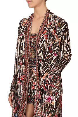 CAMILLA FRANKS KAFTANS SILK  LIV A LITTLE LONG CASUAL JACKET WITH POCKETS Sz-S/M • $279.99