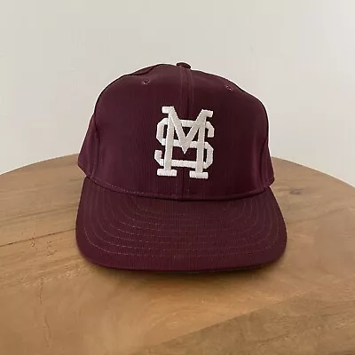 Vintage 80s Mississippi State Pro Line Fitted Hat Maroon USA Made Size 7 1/8 • $29.99