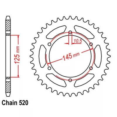 Standard Rear Sprocket 45T For Yamaha XT660R 2004-2017 • $52.09