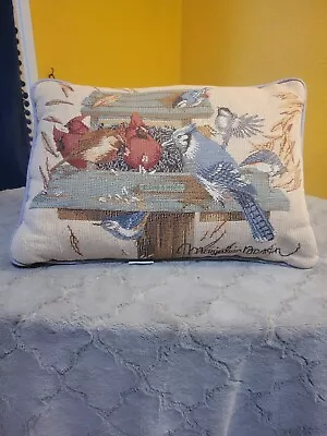 Marjolein Bastin Embroidered Birds Pillow. Vtg! • $20