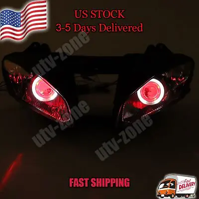 $299 • Buy IF Front Headlight HALO Red Angel Eye Fit For Yamaha 2006-2007 YZF R6 D014