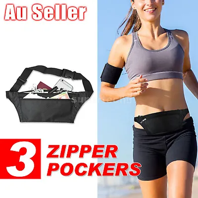$6.65 • Buy Running Hiking Sport Bum Bag Travel Money Phone Waterproof Waist Belt Zip Pouch
