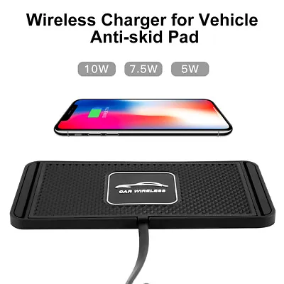 $20.99 • Buy Car QI Wireless Fast Charging Charger Pad For IPhone Mat Non Slip Samsung *-