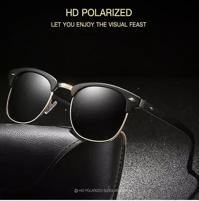 Polarized Sunglasses Women Men Driving Sunglass Classic Retro Round Half Frame  • £5.99