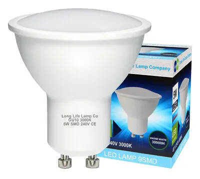 10 LONG LIFE GU10 LED 50w Replacement Halogen Light Bulbs Free Delivery • £18.99