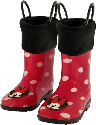 Disney Girl's Minnie Mouse Toddler Rain Boots With Soft Removable Snow Liner • $29.99