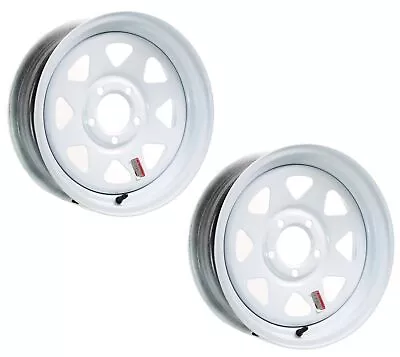 2-Pack ECustomrim Trailer Wheel White Rim 15 X 5 Spoke Style 5 Lug On 4.5 In. • $100.97