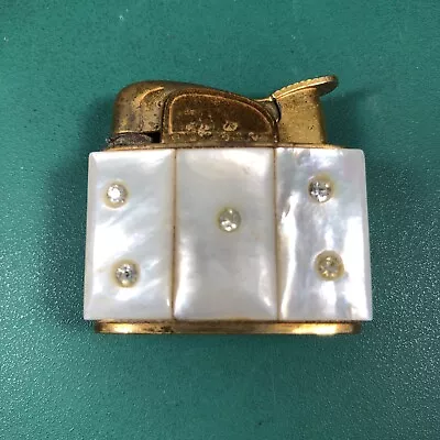 Vintage Evans | Mother Of Pearl Rhinestone Pocket Lighter | Does Not Work • $32.99