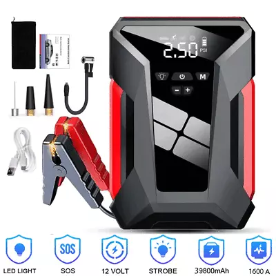8 In 1 Car Jump Starter With Air Compressor Battery Charger 12V Jump Box Jumper • $47.99