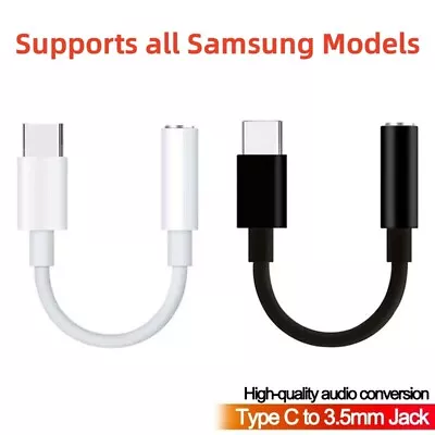 Type C To 3.5mm Jack Headphone Adapter For Samsung Z Flip Fold 5 4 3 A34 A54 A53 • £2.85