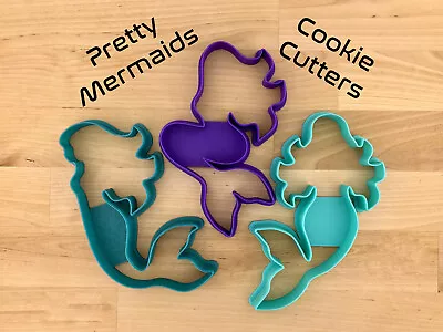 Mermaid Cookie Cutters Set Nautical Ocean Under The Sea Princess Party 3DPrinted • $7