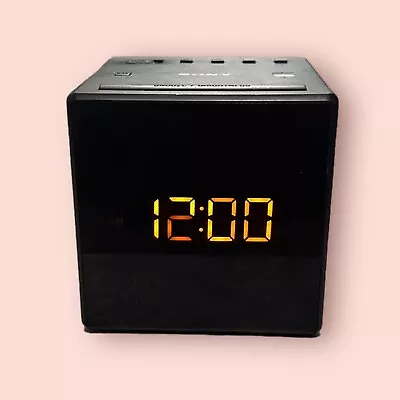 Sony ICF-C1 FM/AM Radio Alarm Clock Black Cube Tested & Working • $35