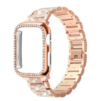 $17.99 • Buy Crystal Bling Band Case IWatch Strap For Apple Watch Series 8 7 SE 6 5 3 42 45mm
