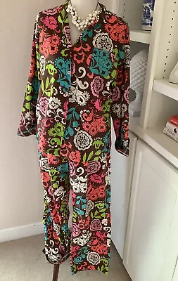 $26.50 • Buy Vera Bradley Pajamas, Size Large, Two Piece, Cotton, Long Pants And Sleeves