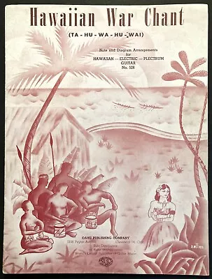 1944  Hawaiian War Chant  Guitar Sheet Music - Art Cover - Oahu Publishing • $4.99