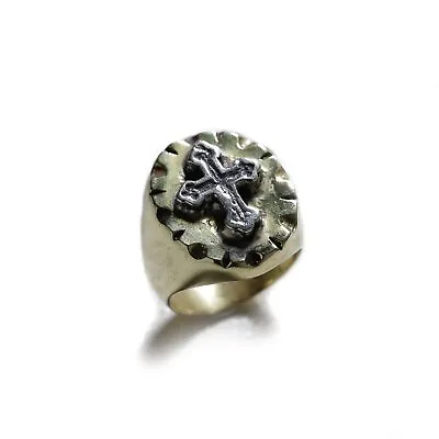 Vintage Cross Mexican Biker Ring Jesus Christian Faith Prayer Religious Skull • $68