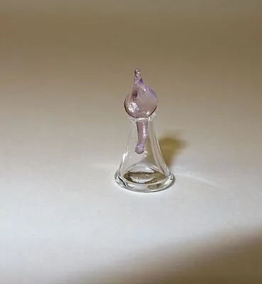 Dollhouse Glass Perfume Potion Bottle Lavender Flame Stopper Halloween Miniature • $6.29