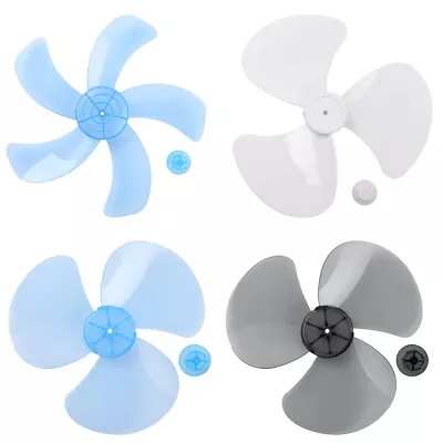 Plastic Fan Blade 3/5 Leaves W/Nut Cover For Standing Pedestal Fan Table Fanner • £13.99