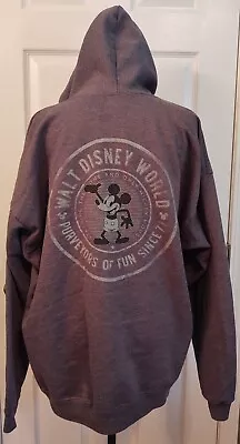 Disney Parks Mickey Mouse Purveyors Of Fun Since 71 Gray Hoodie Jacket Sz. XL • $25